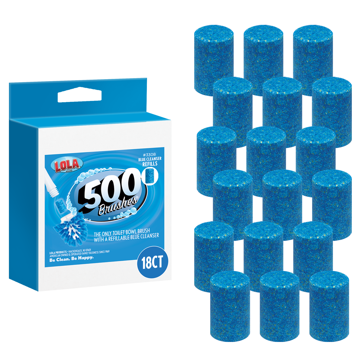 500 Brushes Blue Cleanser Cartridges Refills, 18 Pack